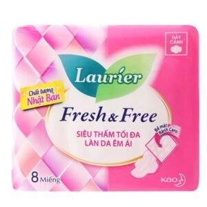 Băng vệ sinh Laurier Fresh and Free siêu thấm có cánh gói 8 miếng - 07/2024 | nhathuocchangpharma.com