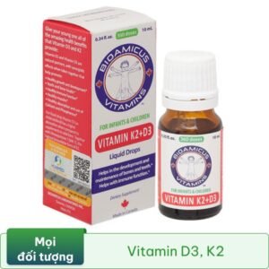 BioAmicus Vitamin K2 + D3 hỗ trợ tốt sức khỏe xương, răng cho bé lọ 10ml - 08/2024 |nhathuocankhang.com