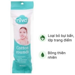 Bông tẩy trang Niva mềm mịn dạng tròn gói 100 miếng - 07/2024 | nhathuocchangpharma.com