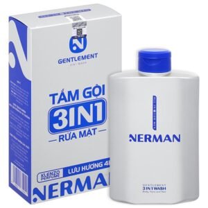 Gel tắm, gội, rửa mặt Nerman Gentleman 3in1 hương nước hoa chai 350ml - 07/2024 | nhathuocchangpharma.com