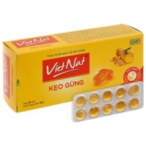 Kẹo gừng VietNat hỗ trợ giảm nôn, đầy hơi hộp 30 viên - 07/2024 | nhathuocchangpharma.com