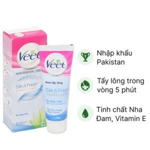Kem tẩy lông Veet Silk & Fresh cho da nhạy cảm tuýp 25g - 07/2024 | nhathuocchangpharma.com