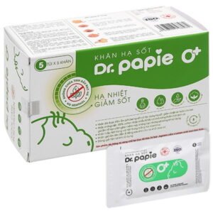 Khăn hạ sốt Dr.Papie 0+ cho bé (5 gói x 5 miếng) - 07/2024 | nhathuocchangpharma.com