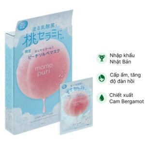 Mặt nạ Momopuri Hương Đào dưỡng ẩm hộp 4 miếng x 22ml - 07/2024 | nhathuocchangpharma.com