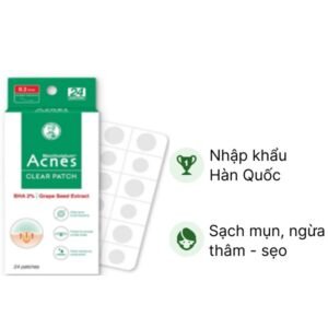 Miếng dán mụn Acnes Clear Patch giúp kháng khuẩn, sạch mụn hộp 24 miếng - 07/2024 | nhathuocchangpharma.com