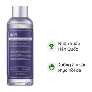 Nước hoa hồng Klairs Supple Preparation Unscented Toner không mùi cấp ẩm cho da chai 180ml - 07/2024 | nhathuocchangpharma.com