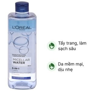 Nước tẩy trang L'Oréal Micellar Water 3 in 1 làm sạch sâu cho da trang điểm chai 400ml - 07/2024 | nhathuocchangpharma.com