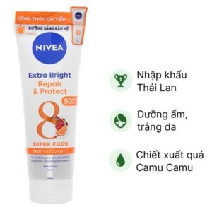 Sữa dưỡng thể Nivea Extra Bright dưỡng trắng da ban ngày tuýp 180ml - 07/2024 | nhathuocchangpharma.com