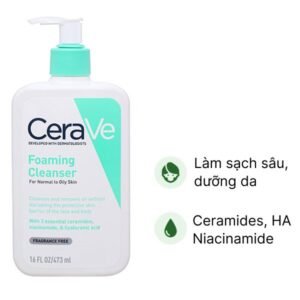 Sữa rửa mặt CeraVe Foaming Cleanser làm sạch sâu cho da chai 473ml - 07/2024 | nhathuocchangpharma.com