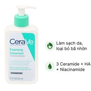 Sữa rửa mặt CeraVe Foaming Cleanser làm sạch sâu cho da dầu chai 236ml - 07/2024 | nhathuocchangpharma.com