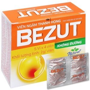 Viên ngậm Bezut không đường hỗ trợ giảm đau họng hộp 20 viên - 07/2024 | nhathuocchangpharma.com