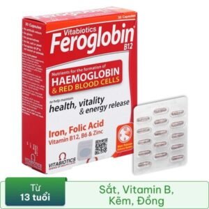 Vitabiotics Feroglobin B12 hỗ trợ tăng khả năng tạo máu hộp 30 viên - 07/2024 | nhathuocchangpharma.com