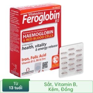 Vitabiotics Feroglobin B12 hỗ trợ tăng khả năng tạo máu hộp 30 viên - 08/2024 |nhathuocankhang.com