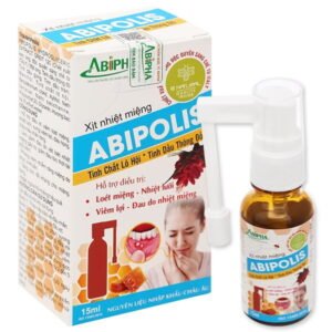 Xịt nhiệt miệng Abipolis hỗ trợ giảm loét miệng, viêm lợi chai 15ml - 07/2024 | nhathuocchangpharma.com